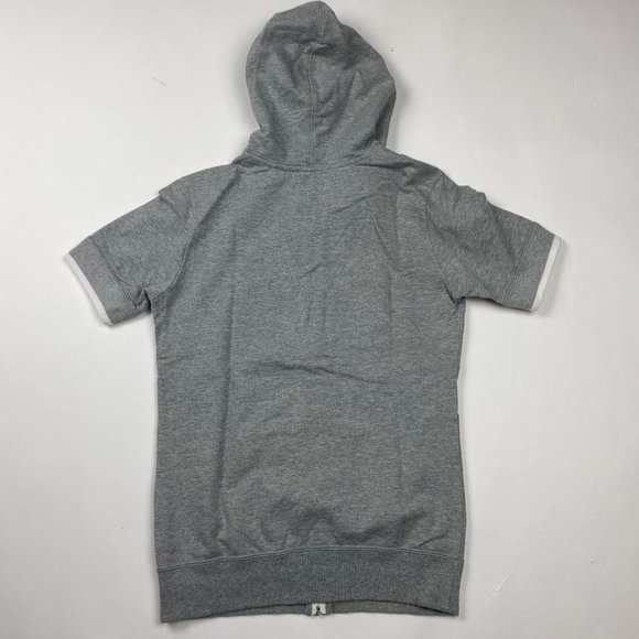 Nike Short Sleeve Full Zip Hoodie Womens Small Gray Drawstrings 465693 063 - Picture 6 of 11